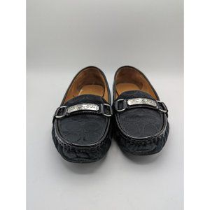 Coach Signature Black Felisha Slip On Loafers Flats Shoes Size 9.5